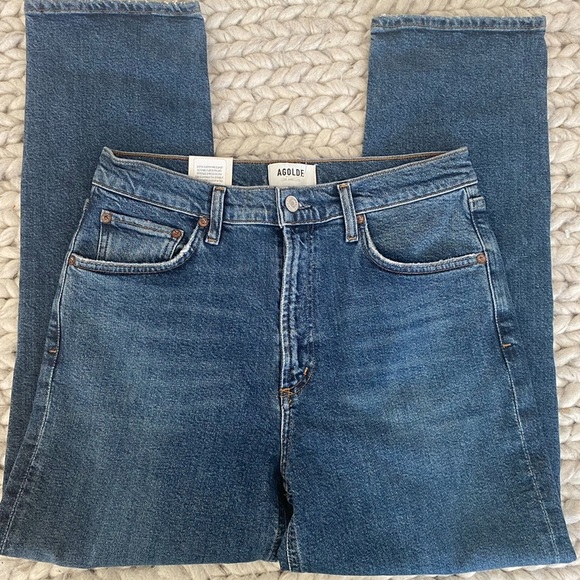 NWT AGOLDE size 28 Wilder Mid Rise Comfort Stretch Blue jeans - Picture 9 of 16